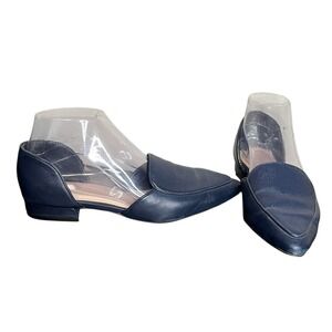 PRESTON & YORK Shannon d'Orsay Navy Blue Leather Flats Women's Size 7
